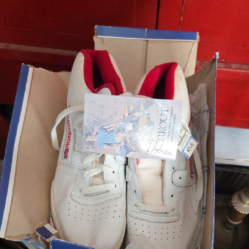 Reebok White and Red Sneakers